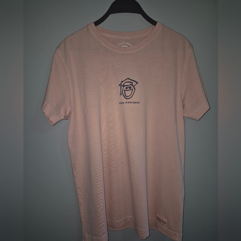 Life Is Good "Class Dismissed" Pink Graphic tee happy message T-Shirt